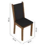 Conjunto Sala de Jantar Madesa Alana Mesa Tampo de Madeira com 4 Cadeiras – Rustic/Preto - Imagem 3