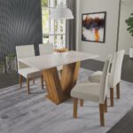 Conjunto Sala de Jantar Mesa Medelin com 4 Cadeiras Venus Viero