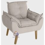 Kit 02 Poltrona Decorativa Opala Suede Bege smf decor - Imagem 2