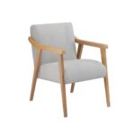 Poltrona Flávia Cinza e Natural