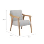 Poltrona Flávia Cinza e Natural - Imagem 3