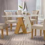 Mesa de Jantar Tampo Vidro Slim Plus 170x90cm Laguna Espresso Móveis - Imagem 6