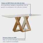 Mesa de Jantar Tampo Vidro Slim Plus 170x90cm Laguna Espresso Móveis - Imagem 5