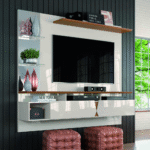 Painel Intense 55” Com Espelho Off White / Damasco