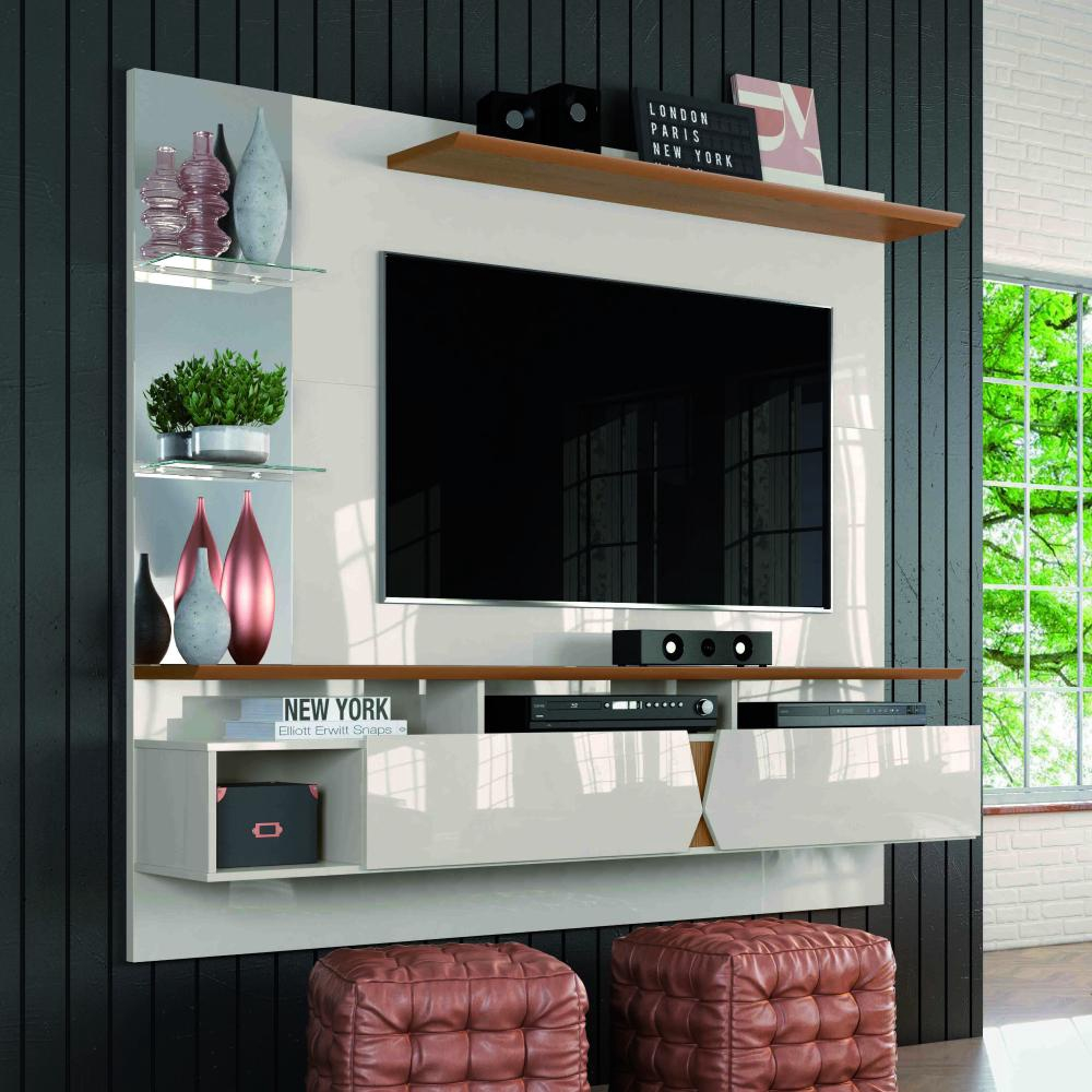 1391237266_1_xlarge.png Painel Intense 55” Com Espelho Off White / Damasco - Imagem 1