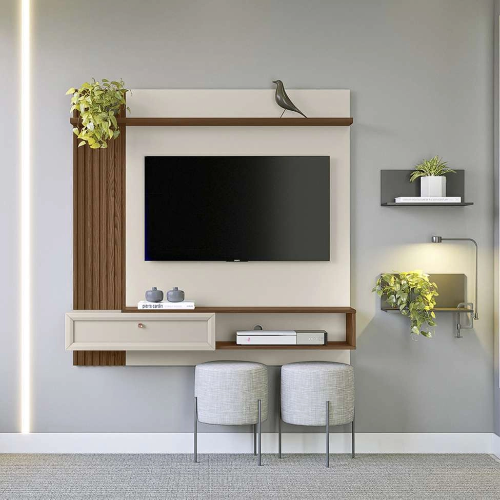 45161377000_2-17.webp Painel para TV até 55 Polegadas Alvorada Freijó e Off White - Imagem 1