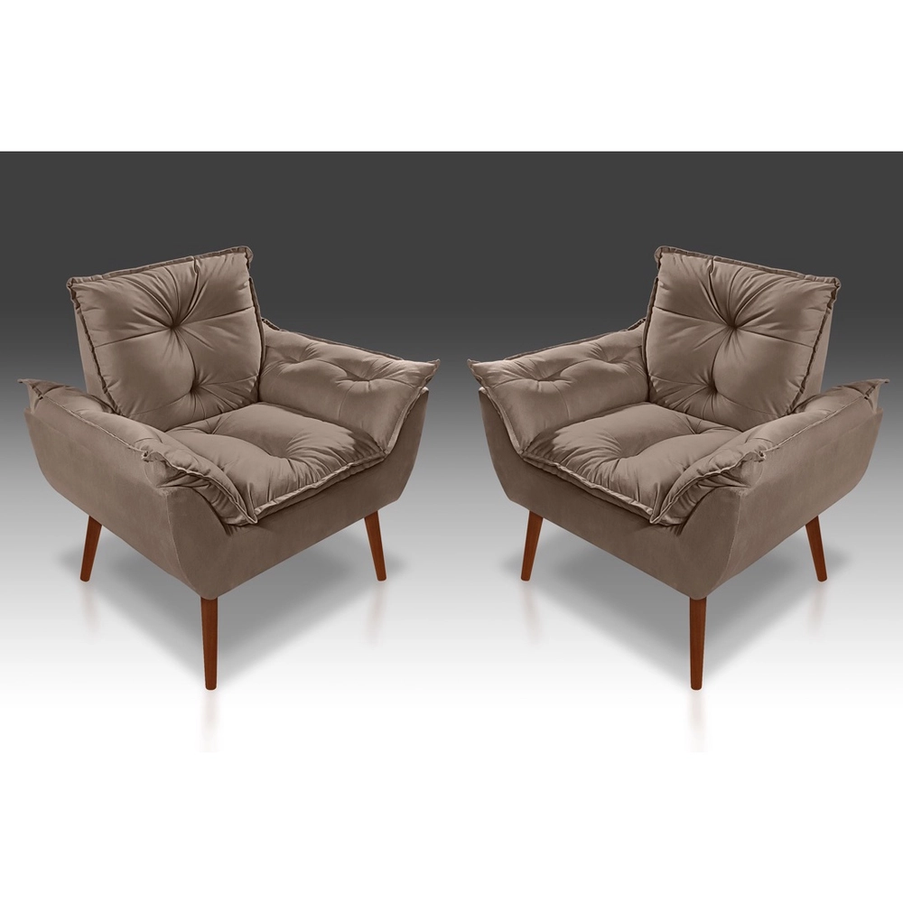 45161377000_2-18.webp Kit 2 Poltronas Decorativa Opala Para Sala, Salão Escritório Suede – lm decor - Imagem 1
