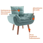 Poltrona Lidi Suede Suculenta - Imagem 4