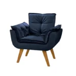 Poltrona Decorativa Opala Suede Azul Marinho - Imagem 4