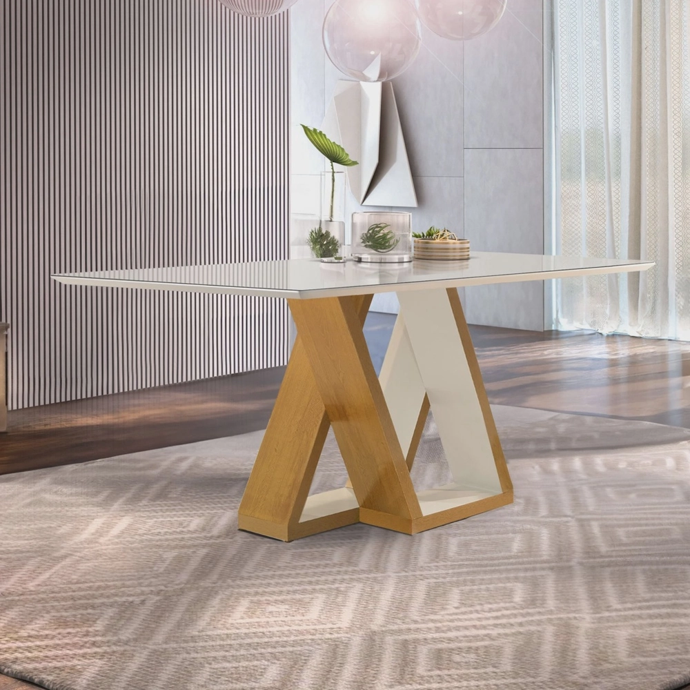 5930600854_2-51.webp Mesa de Jantar Tampo Vidro Slim Plus 170x90cm Laguna Espresso Móveis - Imagem 1