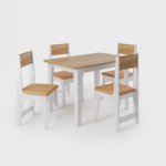 Conjunto Sala de Jantar Mesa Nicoli Retangular 110x68cm com 4 Cadeiras Delta - Imagem 6