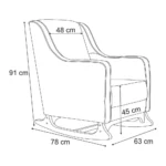 Poltrona-cadeira Aquila Balanço + Puff Cor404 - Imagem 5