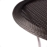 Kit 4 Cadeiras De Alumínio E Mesa Com Borda Pinheiro Artesanal preto - Imagem 4