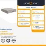 Colchão de Casal Molas Ensacadas Ortobom Airtech 138x188x25cm – Suporta até 120Kg Por Pessoa - Imagem 4