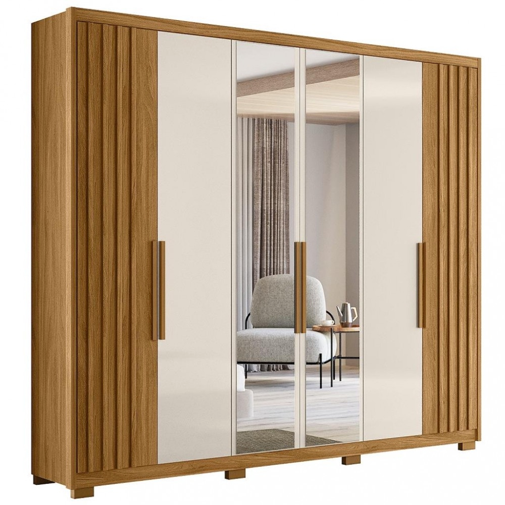 7488816743_2_xlarge.png Guarda Roupa Casal Espelho 6 Portas 4 Gavetas Araguaia Moval - Imagem 1