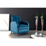 Poltrona Papai Reclinável Sala mx 65 Yaris Veludo Petróleo Matrix Original - Imagem 4