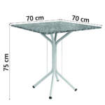 Conjunto Sala De Jantar Mesa Thais Com 4 Cadeiras Diva 0,70m Granito Branco/Preto Artefamol - Imagem 5