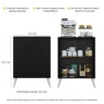 Aparador Cantinho do Café com Pés Retrô e 2 Portas Multimóveis Preto/Branco - Imagem 2