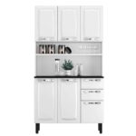 Armário De Cozinha Aço Compacto 105cm 6 Portas 2 Gavetas Itatiaia Pratika Branco