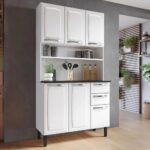 Armário De Cozinha Aço Compacto 105cm 6 Portas 2 Gavetas Itatiaia Pratika Branco - Imagem 2