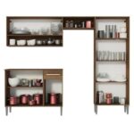 Armário de Cozinha Compacta RusticPreto Emilly Pop Madesa xa - Imagem 2