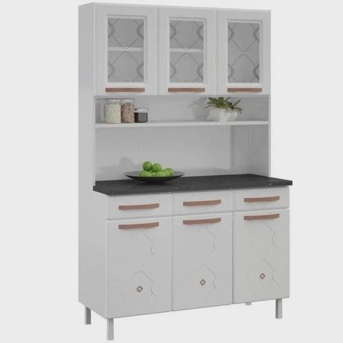 Armario-de-Cozinha-em-Aco-Triplo-6-Portas-3-Gavetas-Mirage-New-Telasul-1.jpeg Armário de Cozinha em Aço Triplo 6 Portas 3 Gavetas Mirage New Telasul - Imagem 1