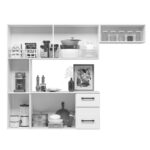 Armario de Cozinha suspenso 7 portas e 2 gavetas Juliete Carvalho Cinza Nicioli - Imagem 3