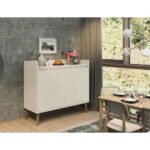 Buffet Aparador Retrô Clássico 2 Portas Off White – MoveisAqui - Imagem 2