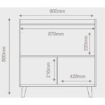 Buffet Aparador Retrô Clássico 2 Portas Off White – MoveisAqui - Imagem 4
