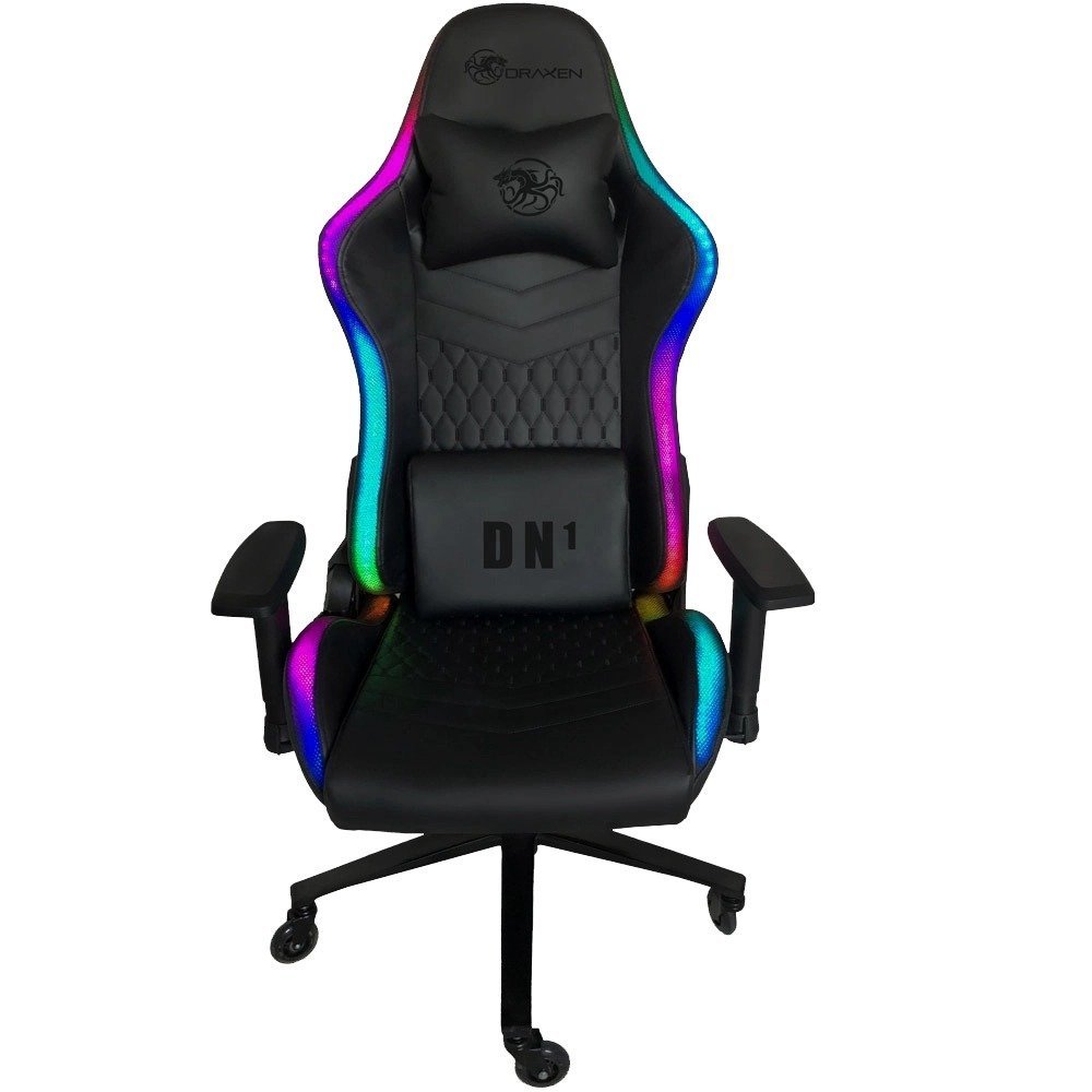 Cadeira-Gamer-DN1-rgb-Preto-Rodas-de-Silicone-Draxen.jpeg Cadeira Gamer DN1 rgb Preto Rodas de Silicone Draxen - Imagem 1