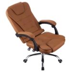 Cadeira de Escritório Presidente Base Cromada com Rodinha Fortt Marselha Marrom – CPF03-M - Imagem 2