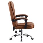 Cadeira de Escritório Presidente Base Cromada com Rodinha Fortt Marselha Marrom – CPF03-M - Imagem 3