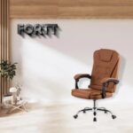 Cadeira de Escritório Presidente Base Cromada com Rodinha Fortt Marselha Marrom – CPF03-M - Imagem 5