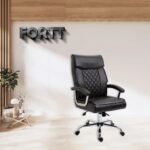 Cadeira de Escritório Presidente Base Cromada com Rodinha Fortt Munique Preta – CPF14-P - Imagem 5