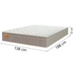 Colchão Casal Molas Qatar 138x188x22cm Bege/Branco Inducol – Suporta Até 200 Kg Por Pessoa - Imagem 2