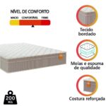 Colchão Casal Molas Qatar 138x188x22cm Bege/Branco Inducol – Suporta Até 200 Kg Por Pessoa - Imagem 3