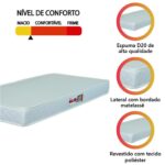 Colchão Solteiro Espuma D20 Malibu 88x188x12cm Branco Hellen - Imagem 3
