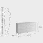 Cômoda Ditália 6 Gavetas DM-221 Branco - Imagem 4