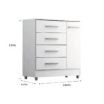 Comoda Laura 4 Gavs 1 Porta Branco - Imagem 3