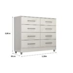 Comoda Raissa 8 Gav Branco - Imagem 2