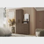 Cômoda com Espelho 2 Portas 4 Gavetas Capri