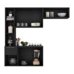 Cozinha Compacta com Armário e Balcão MP2001 Sofia Multimóveis Preta - Imagem 2