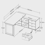 Escrivaninha Industrial para Escritório e Home Office em L 3 Gavetas 4 Nichos Home Office - Imagem 5