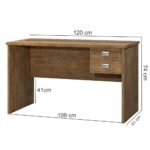 Escrivaninha J&A Móveis Thor 02 gavetas com chave 1.20 m – Jequitibá - Imagem 4