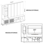 Estante Home Para Tv Até 65 Polegadas 2 Portas Linus Caemmun - Imagem 3