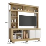 Estante Home Theater Mali para TV até 50 – Móveis Leão NatureOff White - Imagem 3