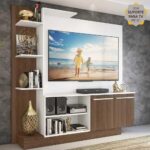 Estante Home Theater com Suporte ptv até 55” Denver Multimóveis BrancoMadeirado
