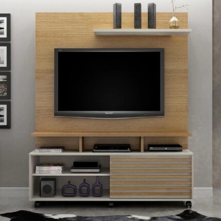 Estante Home para TV Até 60 Polegadas 1 Porta com Rodízios Star Valdemoveis