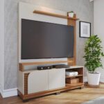 Estante Painel Para Tv 65 Pol Madrid C05 Off White Matte Freijó Mpozenato - Imagem 2