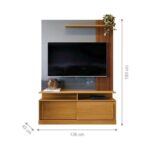 Estante Para Tv Com Portas Riviera Tauari Ripado Cinza Perolizado - Imagem 2